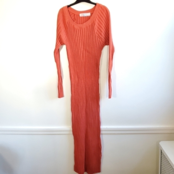 Free People Beach Walk About Ribbed Maxi Dress In Rust Ashore New Size Small - Picture 5 of 9
